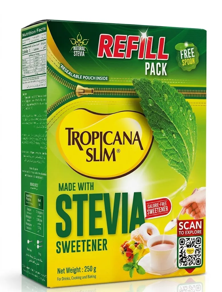 TROPICANA SLIM STEVIA REFILL PACK 250G