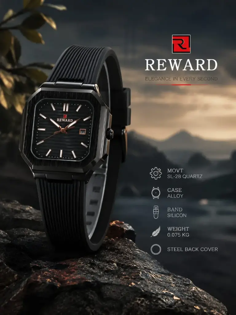 REWARD Quartz Sport Watch (All-Black)