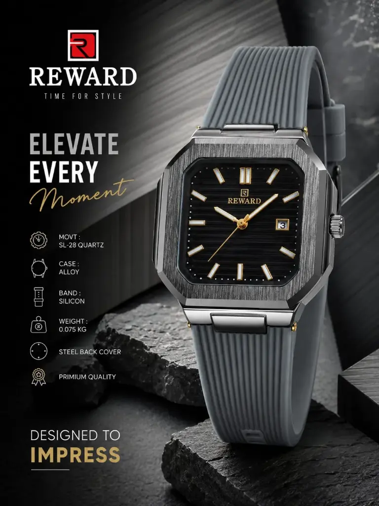 REWARD Quartz Sport Watch (Gunmetal & Grey)