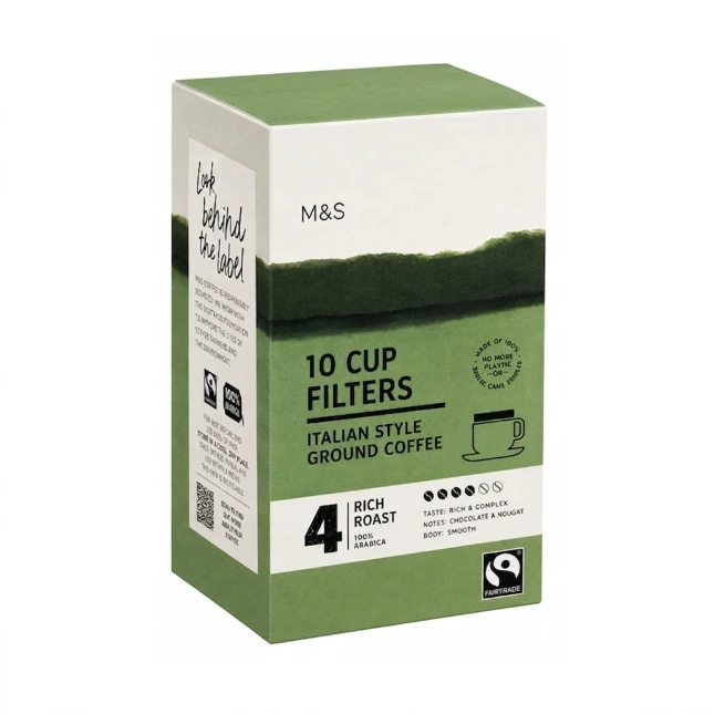 Marks & Spencer Italian Style Ground 10 Cup Filters Coffee 70g