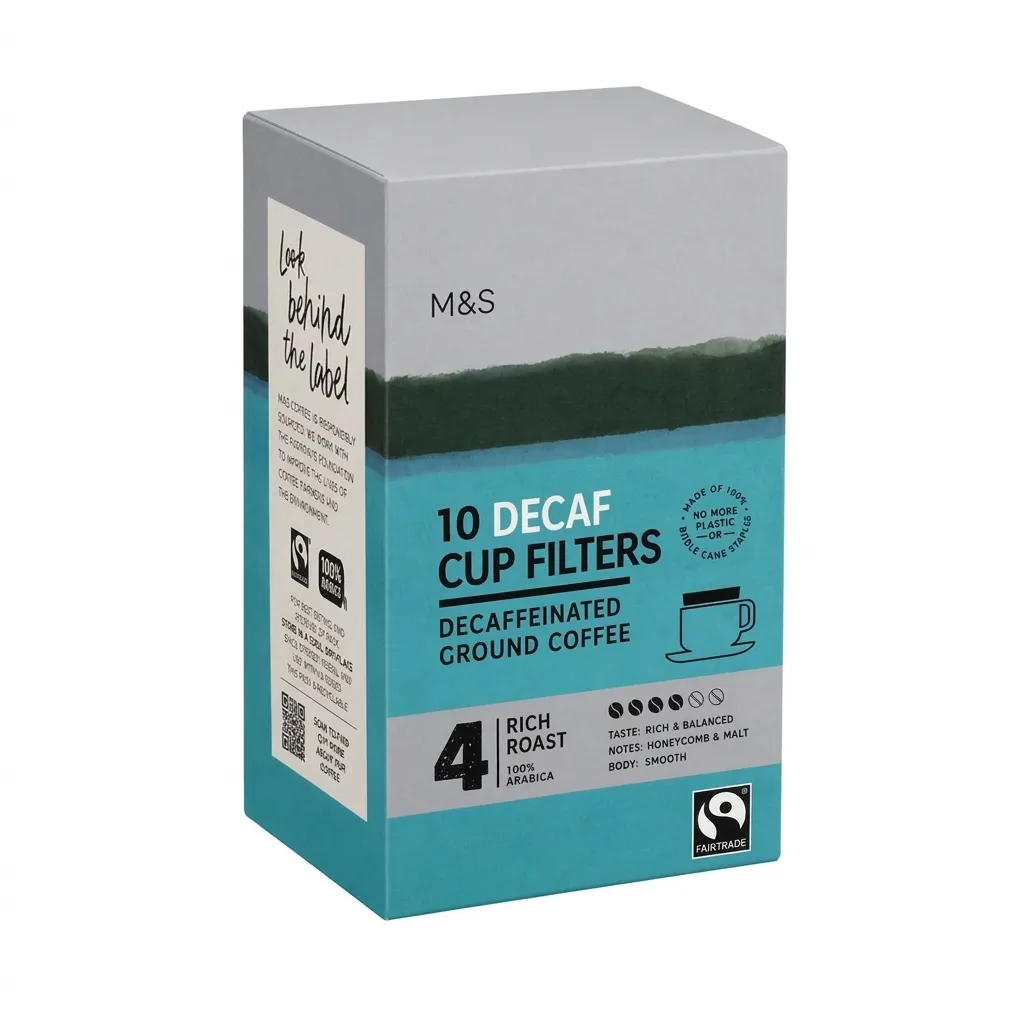 Brand: Marks & Spancer Marks & Spencer Ground Decaf 10 Cup Filters Coffee 62g