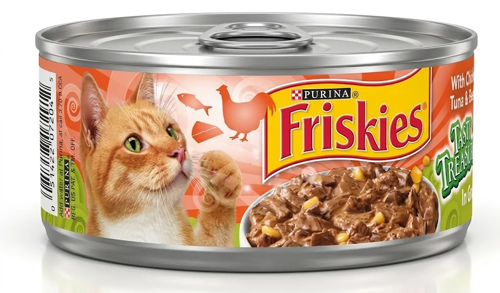 Friskies Canned Tasty Treasures Cat Food, Chicken & Tuna, 5.5 oz,