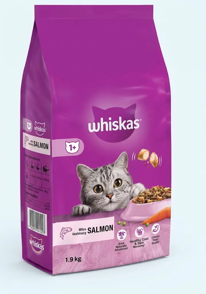 Whiskas 1+ Salmon Adult Dry Cat Food 1.9kg