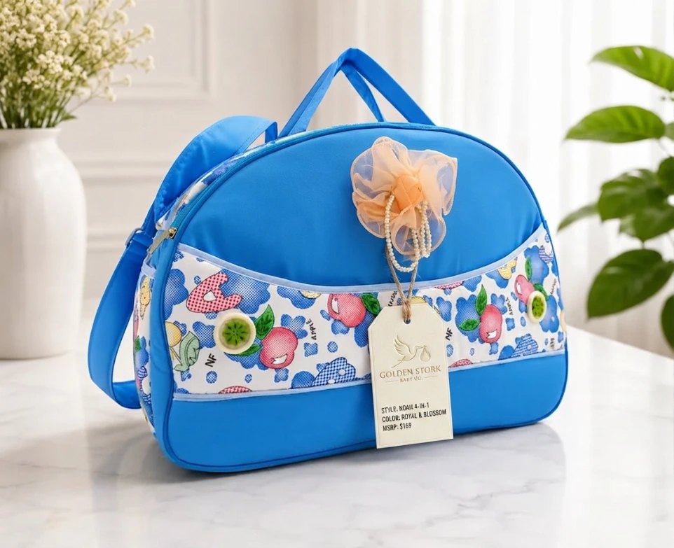 Rounded Fruit Print Mom & Baby Diaper Bag 17-Inch