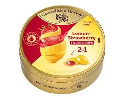 CAVENDISH & HARVEY LEMON WITH STRAWBERRY DROPS TIN 175GM