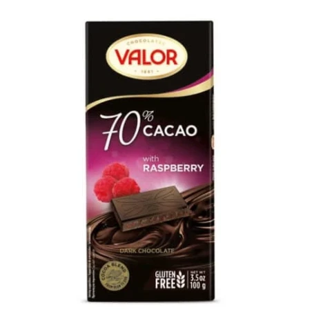 VALOR Chocolate 77% Cacao Con Frambuesa
