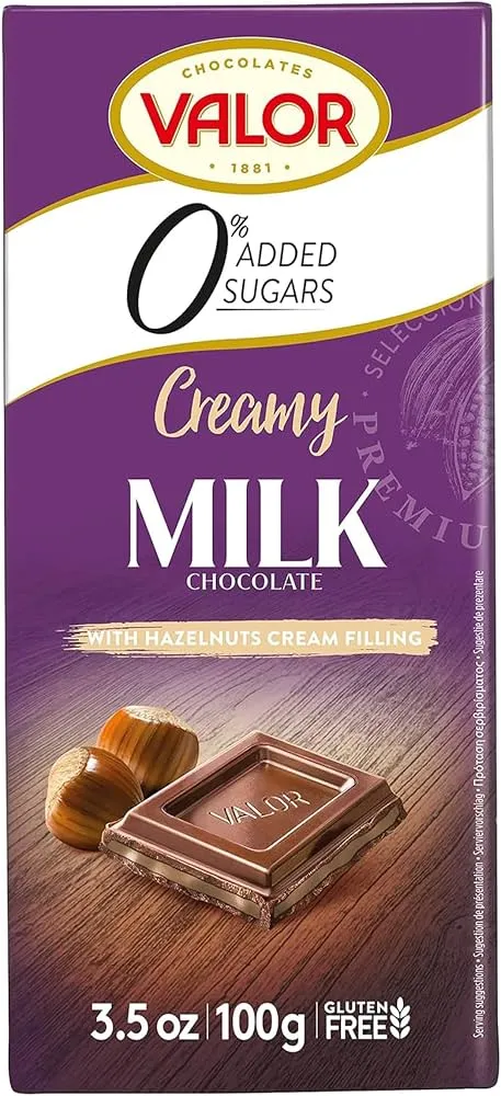 VALOR CREAMY MILK CHOCOLATE HAZELNUTS S/F 100G