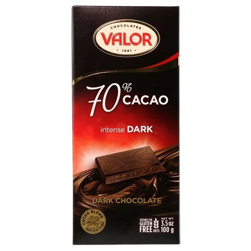 VALOR MILK 70& DARK CHOCOLATE S/F 100G