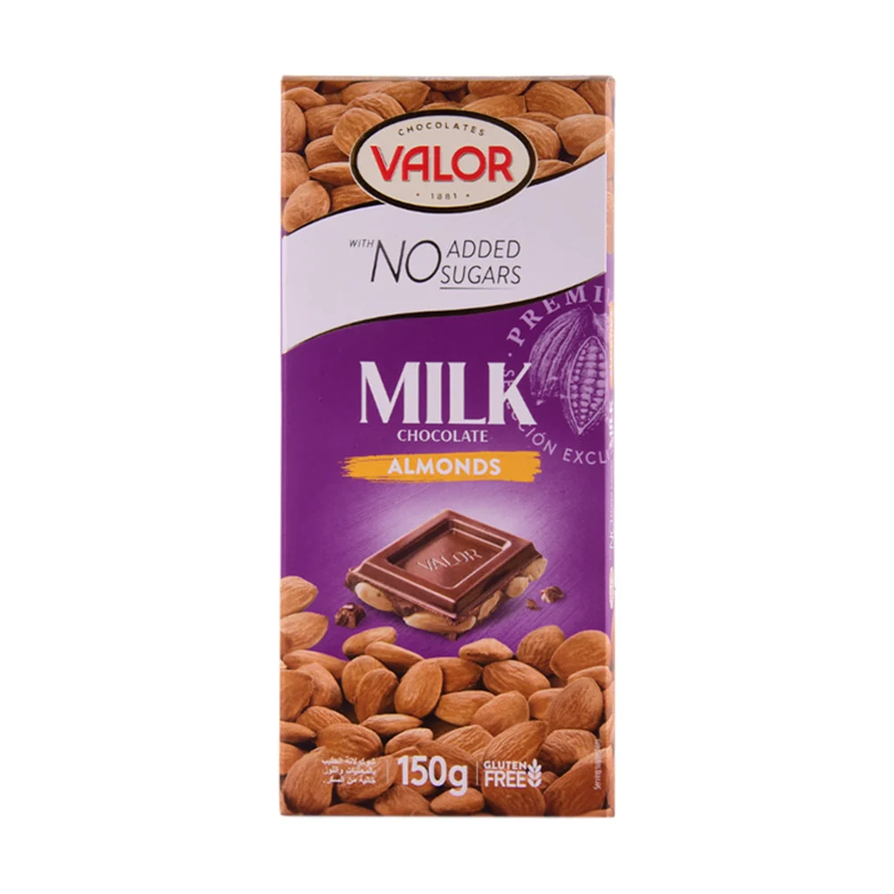VALOR MILK CHOCOLATE ALMOND S/F 150G